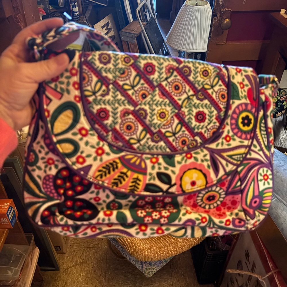 Vera Bradley Red and Pink Paisley Shoulder Bag